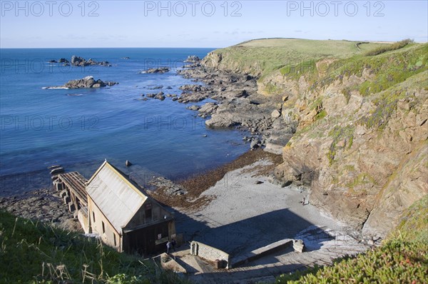 Lifeboat Station built in 1859, Polpeor Cove, Lizard Point, Cornwall, England, United Kingdom, Europe