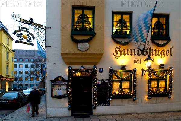 Former Hundskugel was the eldest Tavern of Munich since 1440, Munich, Bavaria, Germany, Europe
