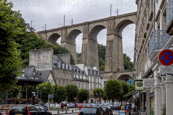 Viaduc de Morlaix, viaduct, circular arch bridge with two storeys, Morlaix, Finistere, Brittany, France, Europe