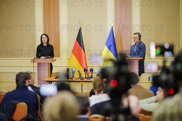 Annalena Baerbock (Alliance 90/The Greens), Federal Foreign Minister, and Dmytro Kuleba, Foreign Minister of Ukraine, give a joint press conference. Odessa, 24.02.2024. Photographed on behalf of the Federal Foreign Office