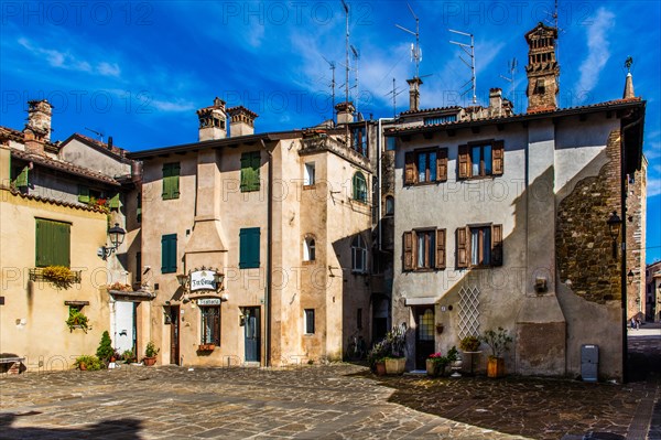 Old town houses, Citta vecchia, island of Grado, north coast of the Adriatic Sea, Friuli, Italy, Grado, Friuli, Italy, Europe