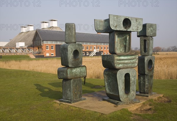 Family of Man sculpture by Barbara Hepworth, Snape Maltings, Suffolk, England, United Kingdom, Europe