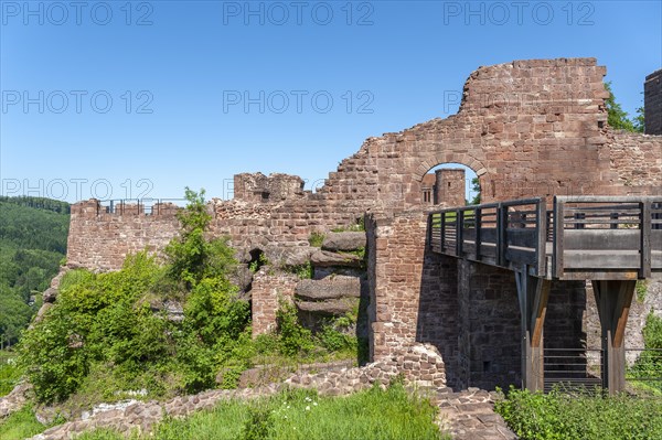 Ruins of Luetzelburg, Lutzelbourg, Lorraine, France, Alsace, Europe