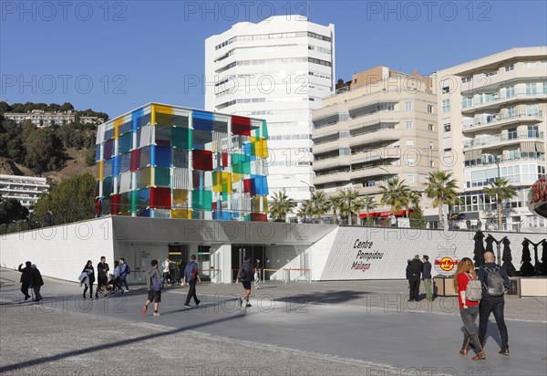 Centre Pompidou of Malaga, Costa del Sol. The El Cubo cultural centre exhibits works of art from the collection of the Paris museum, 11.02.2019