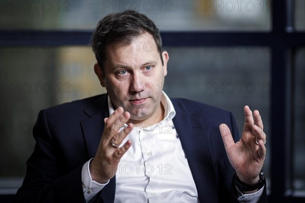 Lars Klingbeil, SPD party chairman, recorded during an interview in Berlin, 20 February 2024