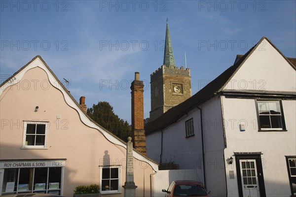 Buildings and church tower at Nayland village, Essex, England, United Kingdom, Europe