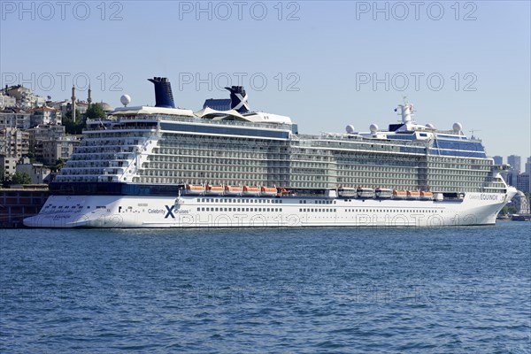 Cruise ship Celebrity EQUINOX, year of construction 2009, 317, 2m long, 2850 passengers, at the quay of Karakoey, Istanbul Modern, Beyoglu, Istanbul, Turkey, Asia