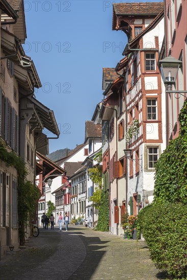 Stein am Rhein, historic old town, restored half-timbered houses, pedestrian zone, Canton Schaffhausen, Switzerland, Europe