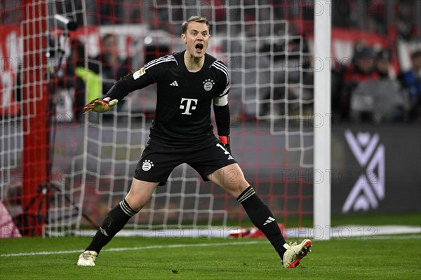 Goalkeeper Manuel Neuer FC Bayern Munich FCB (01) Action, Allianz Arena, Munich, Bavaria, Germany, Europe