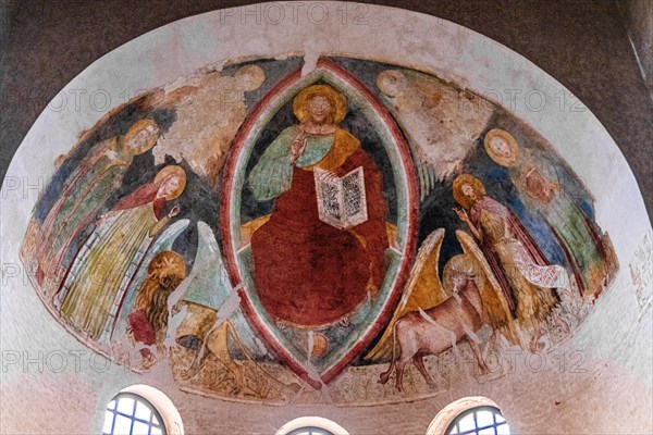 Apse fresco of the Basilica di Santa Eufemia, Citta vecchia, island of Grado, north coast of the Adriatic Sea, Friuli, Italy, Grado, Friuli, Italy, Europe