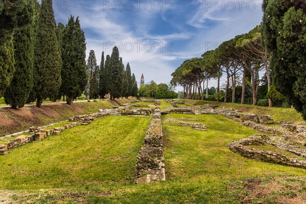Inland harbour, one of the best-preserved Roman port facilities, UNESCO World Heritage Site, important city in the Roman Empire, Friuli, Italy, Aquileia, Friuli, Italy, Europe