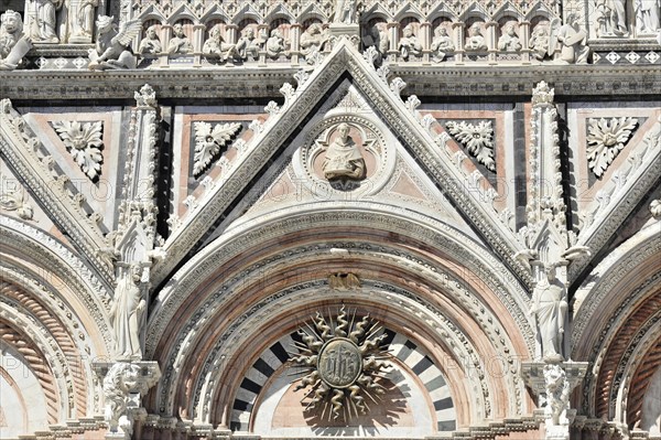 Detail, View of Siena Cathedral, UNESCO World Heritage Site, Siena, Tuscany, Italy, Europe