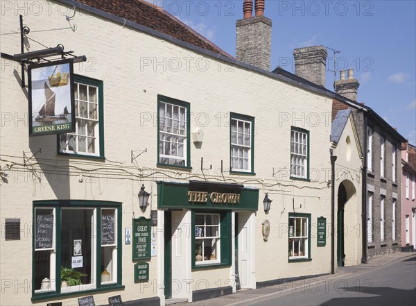 The Crown former coaching inn and historic buildings in High Street, Manningtree, Essex, England, United Kingdom, Europe