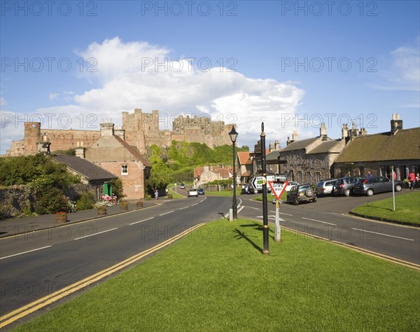 Bamburgh Castle and village, Nortumberland, England, United Kingdom, Europe