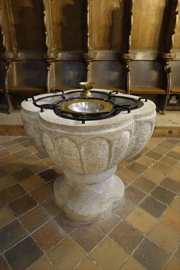 Baptismal font, Doberan Minster, former Cistercian monastery, Bad Doberan, Mecklenburg-Western Pomerania, Germany, Europe