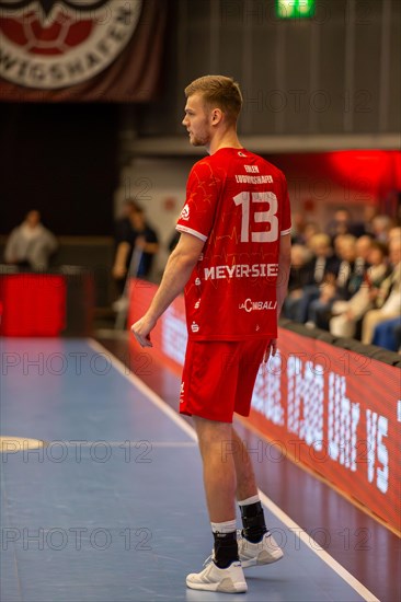 18.02.2024, 2nd HBL, German Handball League, Matchday 21) : Eulen Ludwigshafen against TuS N-Luebbecke (final score 34:32) . Picture: Julius Meyer-Siebert (13), Eulen Ludwigshafen