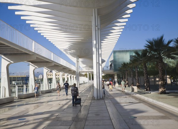 Quay two El Palmeral de las Sorpresas port development of the modern new cruise terminal, Malaga, Spain, Europe