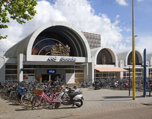 Bicycles at Gouda railway station, South Holland, Netherlands