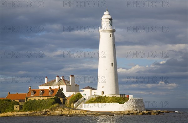 St Mary's lighthouse, Whitley Bay, Northumberland, England, United Kingdom, Europe