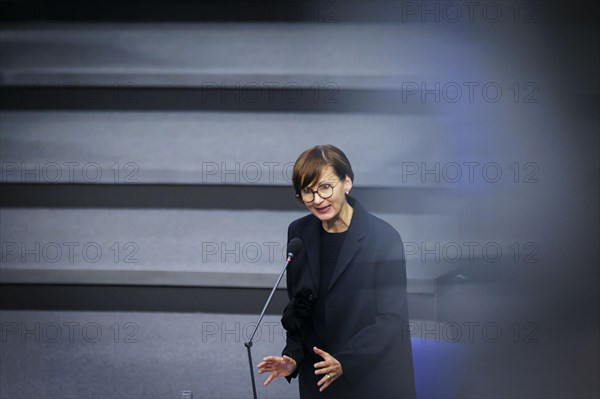 Bettina Stark-Watzinger (FDP), Federal Minister of Education and Research, during a government questioning in the plenary session of the Bundestag. Berlin, 21.02.2024