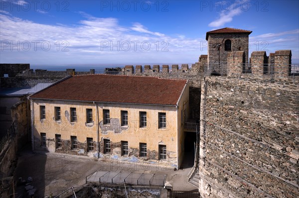 Gate tower, administrative building, former prison, Acropolis, Heptapyrgion, fortress, citadel, Thessaloniki, Macedonia, Greece, Europe