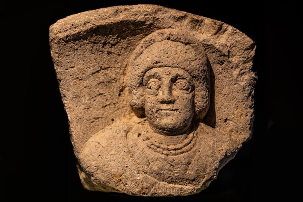 Female portrait with necklace, 4th century, National Archaeological Museum, Villa Cassis Faraone, UNESCO World Heritage Site, important city in the Roman Empire, Aquileia, Friuli, Italy, Aquileia, Friuli, Italy, Europe