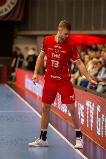 18.02.2024, 2nd HBL, German Handball League, Matchday 21) : Eulen Ludwigshafen against TuS N-Luebbecke (final score 34:32) . Picture: Julius Meyer-Siebert (13), Eulen Ludwigshafen