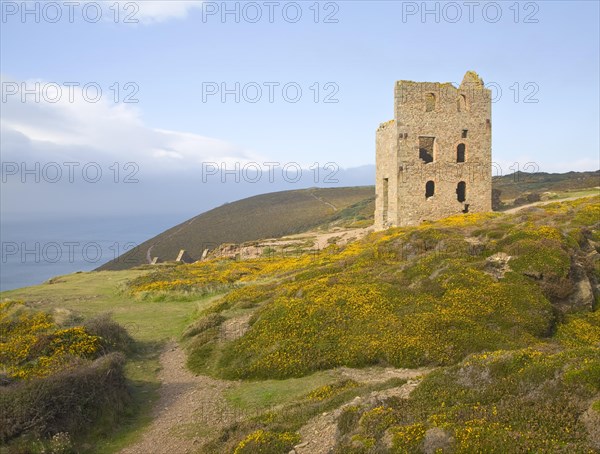 Ruins of Wheal Coates Tin Mine, St Agnes Head, Cornwall, England, United Kingdom, Europe