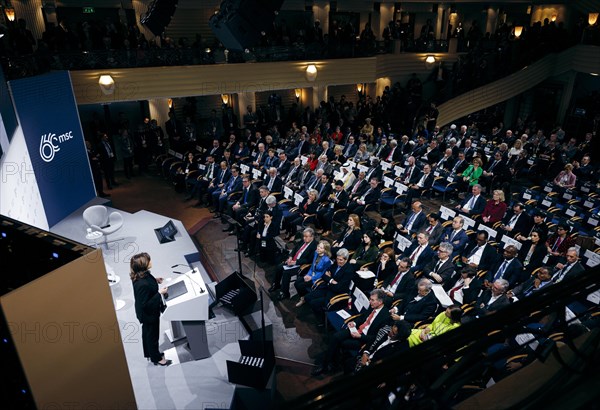 Kamala Harris, US Vice President, recorded during a speech at the Munich Security Conference (MSC) in Berlin, 16 February 2024