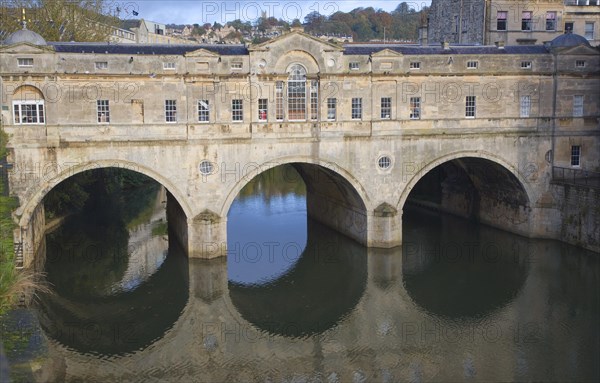 Pulteney Bridge on the River Avon, completed in 1773 designed by Robert Adam, Bath, Somerset, England, United Kingdom, Europe
