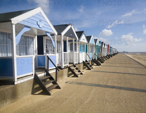 Colourful beach huts at Southwold, Suffolk, England, United Kingdom, Europe