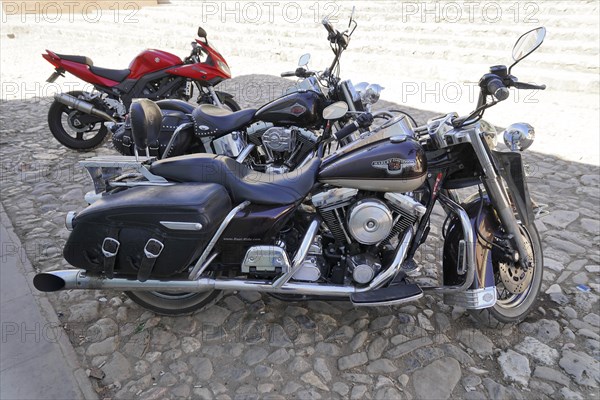 Harley Davidson, motorbike, year of manufacture approx. 1950, Trinidad, Cuba, Central America