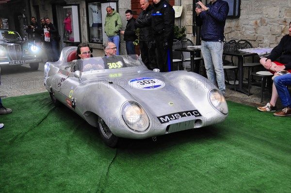 Mille Miglia 2016, time control, checkpoint, SAN MARINO, start no. 303 LOTUS ELEVEN built in 1954 Vintage car race. San Marino, Italy, Europe