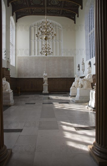 Statues inside Trinity College chapel, University of Cambridge, England, United Kingdom, Europe