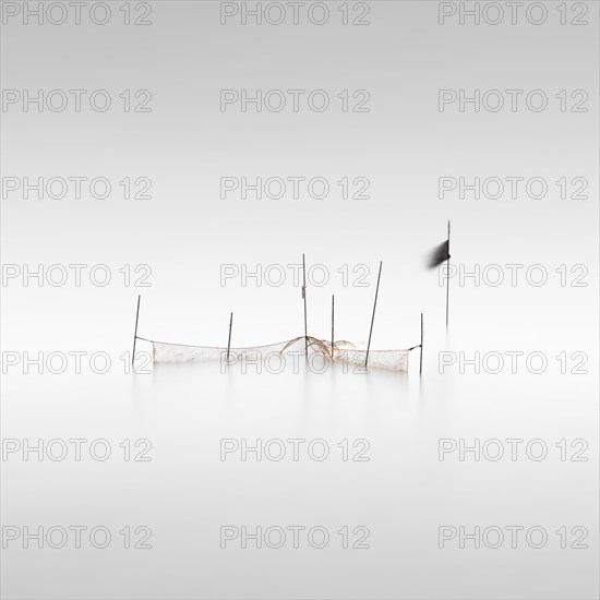 A fishing net on the dam of the Rantum Basin on the island of Sylt