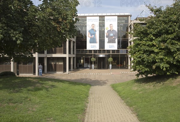 Modern high-tech businesses located in Cambridge Science park, Cambridge, England founded by Trinity College in 1970, is the oldest science park in the United Kingdom