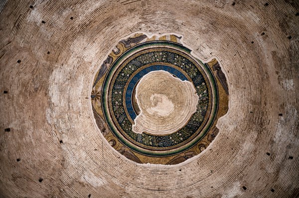 Interior view of Rotonda, Rotunda of Galerius, Roman round temple, dome with ceiling mosaic, Thessaloniki, Macedonia, Greece, Europe