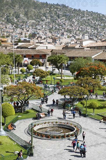 View of the Plaza de Armas, Ayacucho, Huamanga Province, Peru, South America