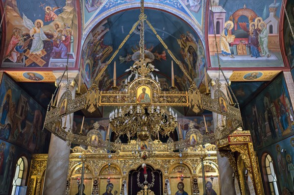 Interior view, altar, Katholikon, Monastery of St Theodora, Thessaloniki, Macedonia, Greece, Europe