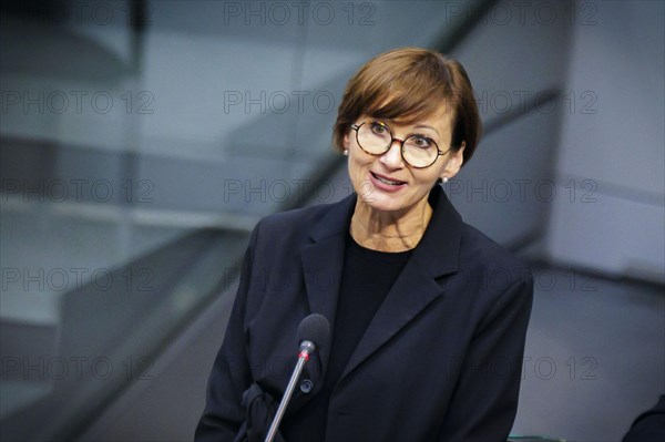 Bettina Stark-Watzinger (FDP), Federal Minister of Education and Research, during a government questioning in the plenary session of the Bundestag. Berlin, 21.02.2024