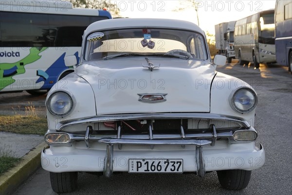 American vintage car from the 1950s, near Holguin, Cuba, Central America