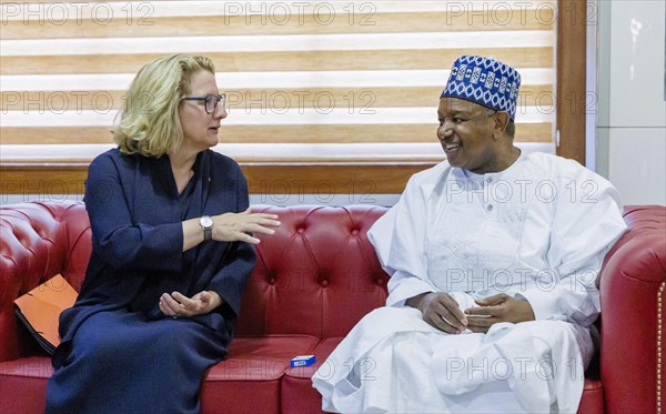 Svenja Schulze (SPD), Federal Minister for Economic Cooperation and Development, meets Abubakar Atiku Bagudu, Minister of Budget and Economic Planning of the Federal Republic of Nigeria, Abouja, 05.02.2024. Photographed on behalf of the Federal Ministry for Economic Cooperation and Development