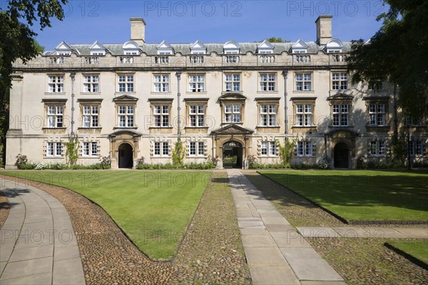 Historic Second Court building and lawn, Christ's College, University of Cambridge, England, United Kingdom, Europe