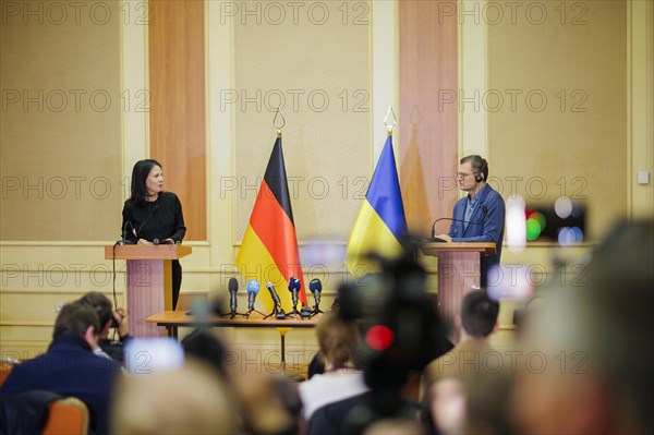 Annalena Baerbock (Alliance 90/The Greens), Federal Foreign Minister, and Dmytro Kuleba, Foreign Minister of Ukraine, give a joint press conference. Odessa, 24.02.2024. Photographed on behalf of the Federal Foreign Office