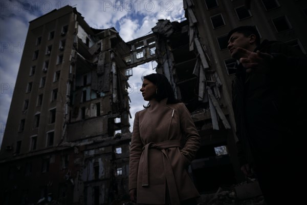 Annalena Baerbock (Alliance 90/The Greens), Federal Foreign Minister, visits the former seat of the regional administration of Mykolaiv oblast. Mykolaiv, 25.02.2024. Photographed on behalf of the Federal Foreign Office