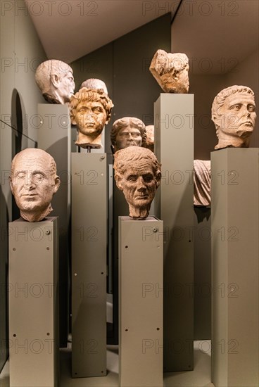 Portrait heads, 1st century, National Archaeological Museum, Villa Cassis Faraone, UNESCO World Heritage Site, important city in the Roman Empire, Friuli, Italy, Aquileia, Friuli, Italy, Europe