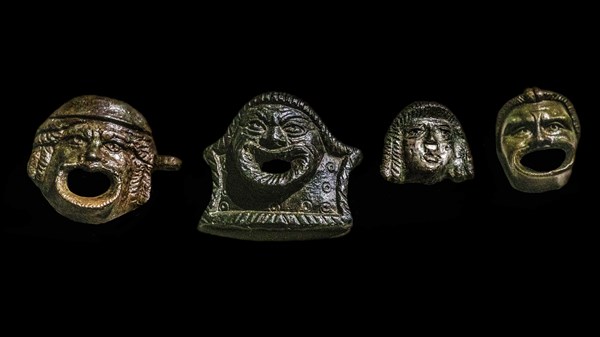 Decorative elements for bronze furniture, National Archaeological Museum, Villa Cassis Faraone, UNESCO World Heritage Site, important city in the Roman Empire, Aquileia, Friuli, Italy, Aquileia, Friuli, Italy, Europe