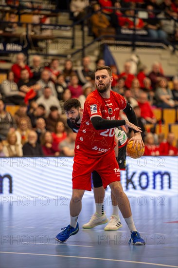 18.02.2024, 2nd HBL, German Handball League, Matchday 21) : Eulen Ludwigshafen against TuS N-Luebbecke (final score 34:32) . Picture: Alexander Falk (20), Eulen Ludwigshafen