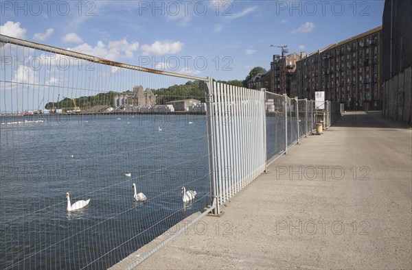 Industrial activity on the quayside at Mistley, Essex, England, United Kingdom, Europe