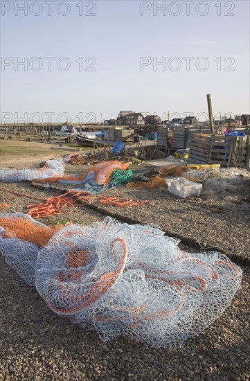 Fishing nets at Southwold quay, Suffolk, England, United Kingdom, Europe